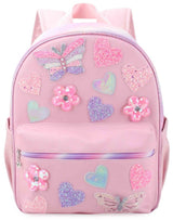 OMG Butterfly, Heart, Daisy Patched Backpack - BFY-SB295