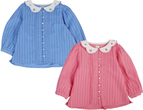 Analogie by Lil Legs Downtown Collection Girls 3/4 Sleeve Blouse - DBLS