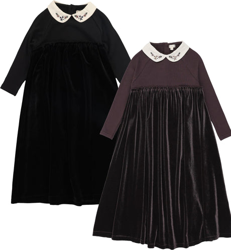 Lil Legs Dressy Loungewear Collection Girls Embroidered Collar Maxi Robe - AF26D209