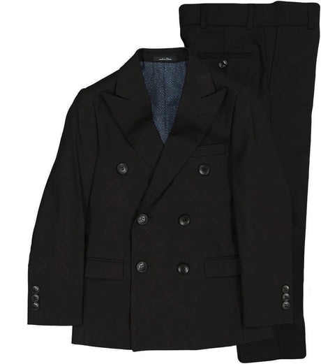 T.O. Collection Boys Black Double Breasted Suit Separates - 3822-36