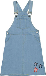 Bopop Girls Pinstripe Stars Denim Jumper - TR112