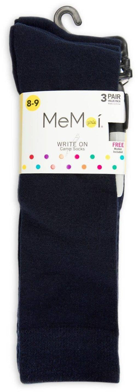 Memoi Girls Write-on Camp Socks with Marker 3 Pack - Promo 710