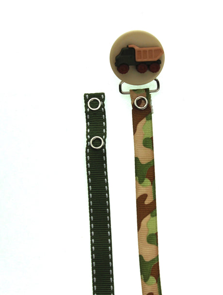 Crystal Dream Green Truck Pacifier Clip - SBT-truck