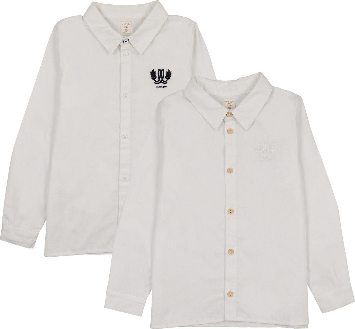 Analogie by Lil Legs Signature Collection Boys Long Sleeve Logo Dress Shirt - AF26T711