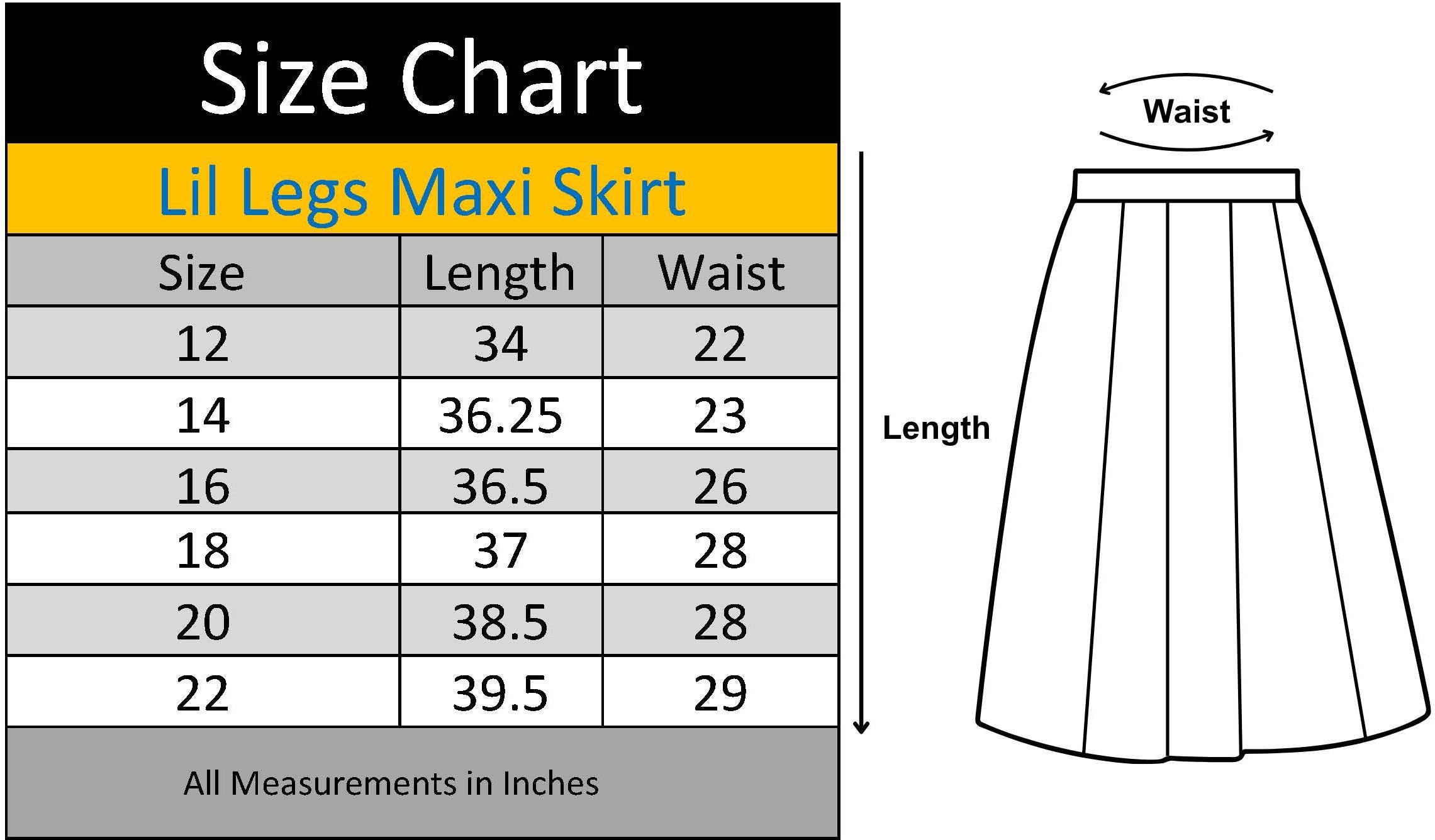 Lil Legs Basic Collection Girls Panel Maxi Skirt - PSKL – ShirtStop