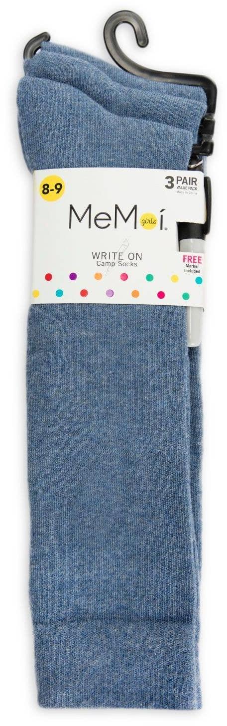 Memoi Girls Write-on Camp Socks with Marker 3 Pack - Promo 710