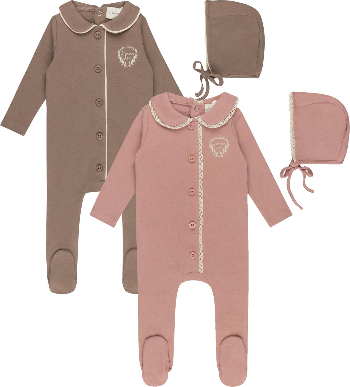 L'amour Lou Baby Boys Girls Grandpa Emblem Cotton Footie - LLFW08