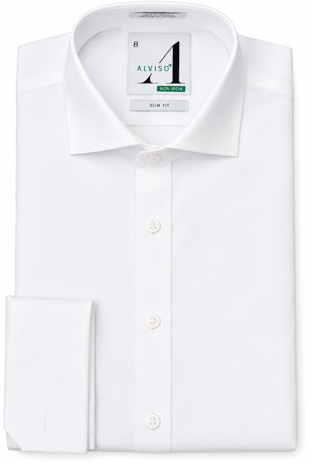Alviso Boys White 100% Cotton French Cuff Dress Shirt - 1N42