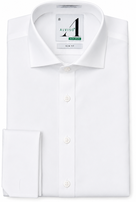 Alviso Boys White 100% Cotton French Cuff Dress Shirt - 1N42
