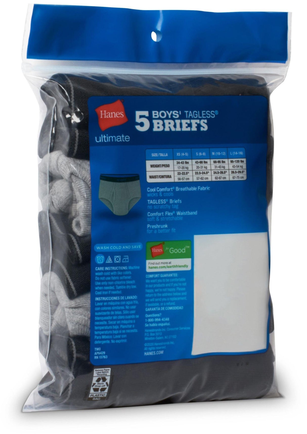 Hanes Boys Assorted Briefs 5 Pack - BU39B5