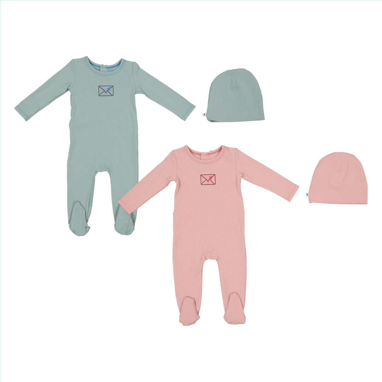 Mon Cheri Baby Boys Girls Cotton Envelope Footie & Beanie Set - MC209/MC210