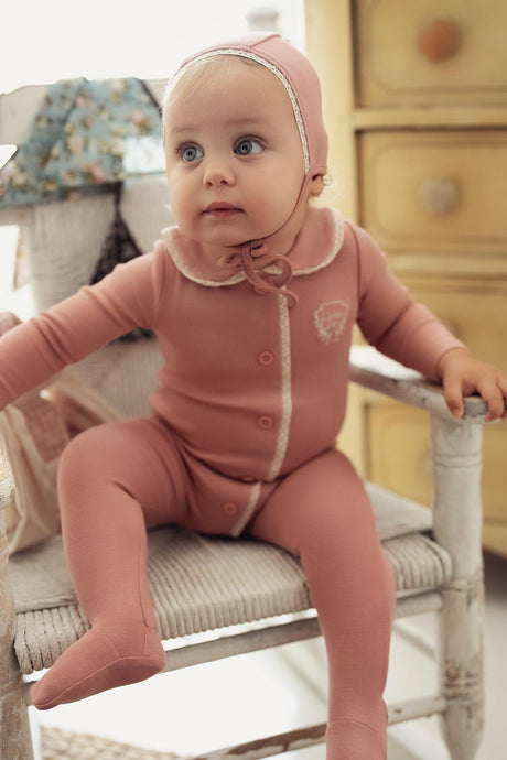 L'amour Lou Baby Boys Girls Grandpa Emblem Cotton Footie - LLFW08
