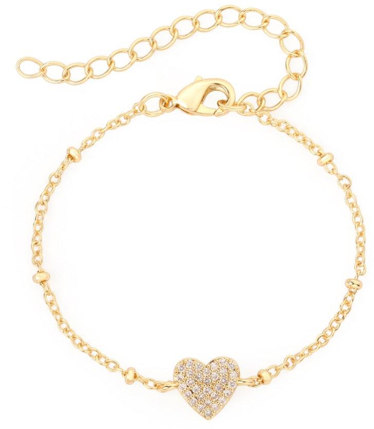 Tiny Gem Girls Diamond Heart Bracelet - TG1048