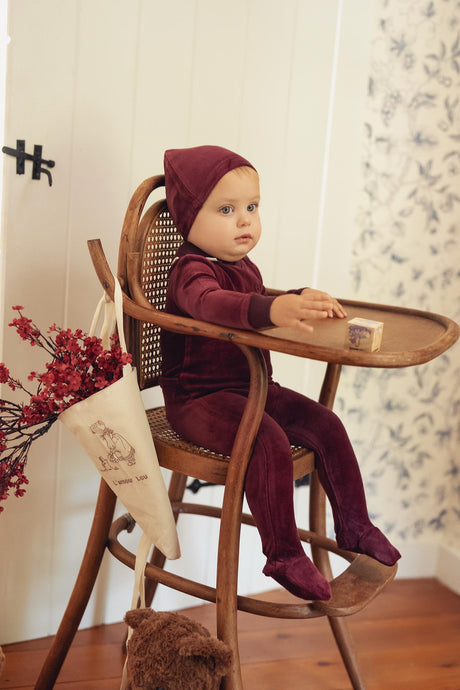 L'amour Lou Baby Boys Girls Velour Polo Footie - LLFW06