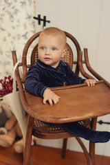 L'amour Lou Baby Boys Girls Velour Polo Footie - LLFW06