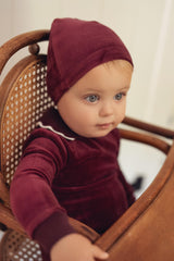 L'amour Lou Baby Boys Girls Velour Polo Footie - LLFW06
