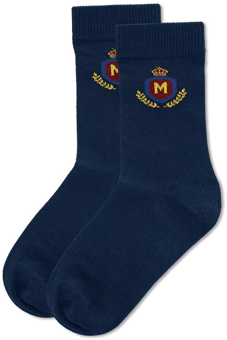 Memoi Boys Crest Crew Socks - MK-146