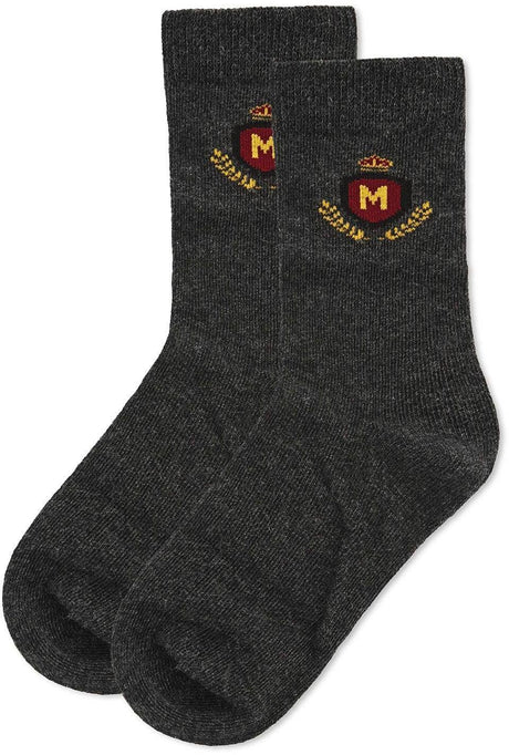 Memoi Boys Crest Crew Socks - MK-146