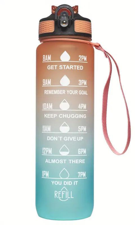 ShirtStop Motivational Water Bottle with Carrying Strap