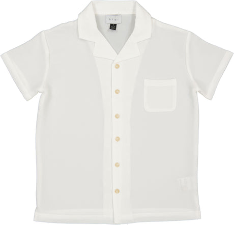 Klai Boys Textured Short Sleeve Dress Shirt - TD2997