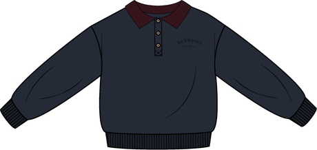 Analogie by Lil Legs Denim Day Collection Boys Sweatshirt Polo - AF26S545