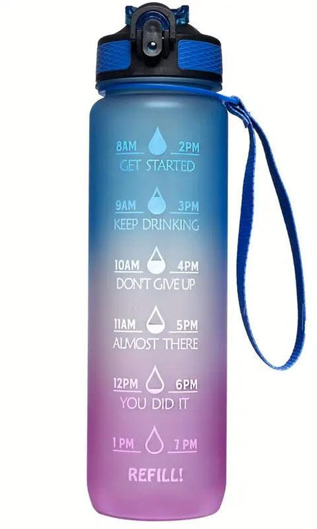 ShirtStop Motivational Water Bottle with Carrying Strap