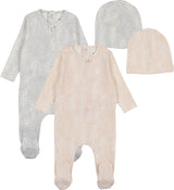 Bee & Dee Baby Boys Girls Tropical Print Cotton Stretchie & Beanie Set - ITP