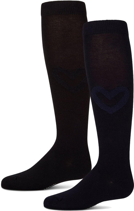 Memoi Girls Fuzzy Heart Knee Socks - MKF-7210