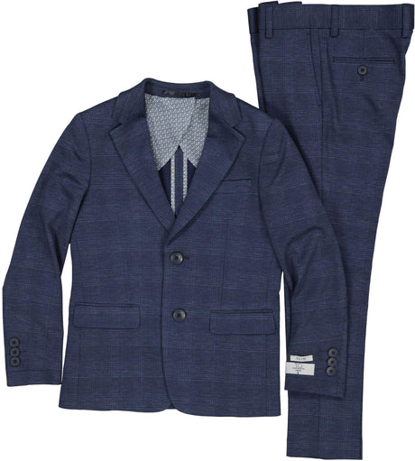 T.O. Collection Boys Blue Soho Stretch Knit Fashion Suit - 9131-428