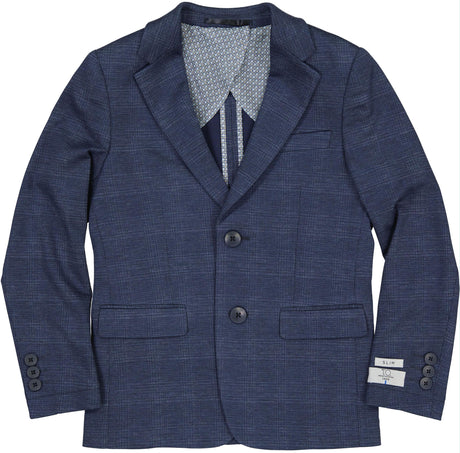 T.O. Collection Boys Blue Soho Stretch Knit Fashion Suit - 9131-428
