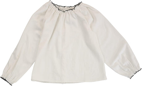 Lil Legs Dressy Loungewear Collection Girls Long Sleeve Ruffle Trim Blouse - AF26T727