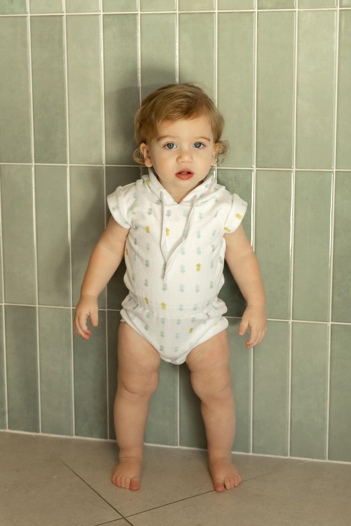 Bee & Dee Baby Boys Girls Pineapple Print Terry Romper - ITPR
