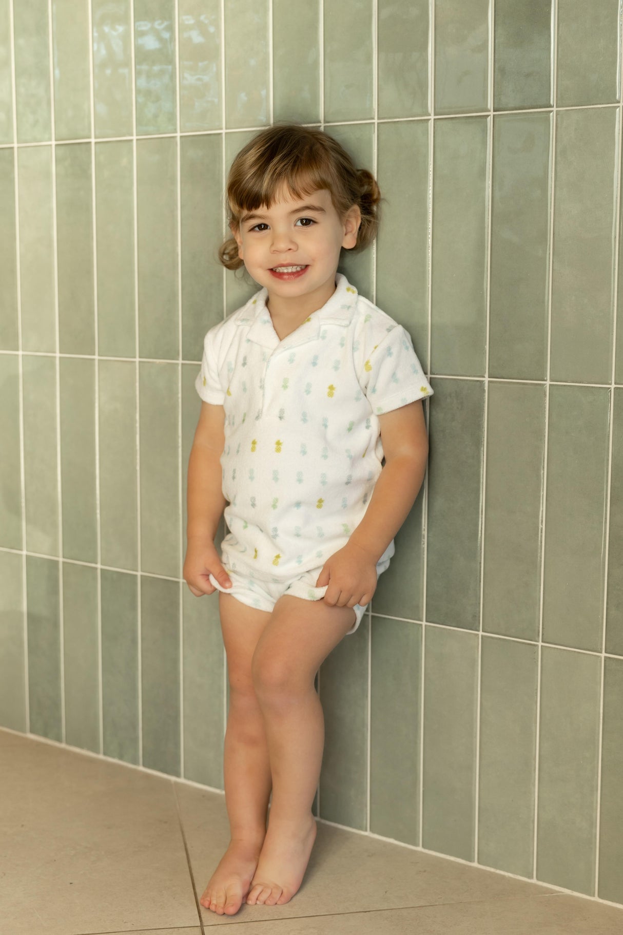 Bee & Dee Baby Boys Girls Pineapple Print Terry Outfit - ITP2