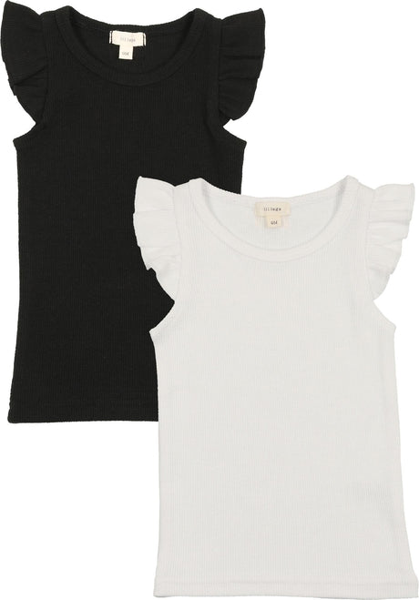 Lil Legs Ribbed Basic Collection Baby Toddler Girls Flutter Tank - RFTK
