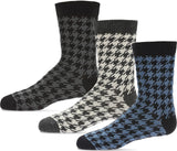 Memoi Boys Houndstooth Crew Dress Socks - MK-151