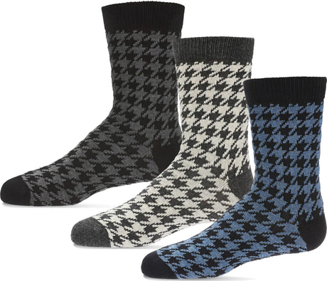 Memoi Boys Houndstooth Crew Dress Socks - MK-151