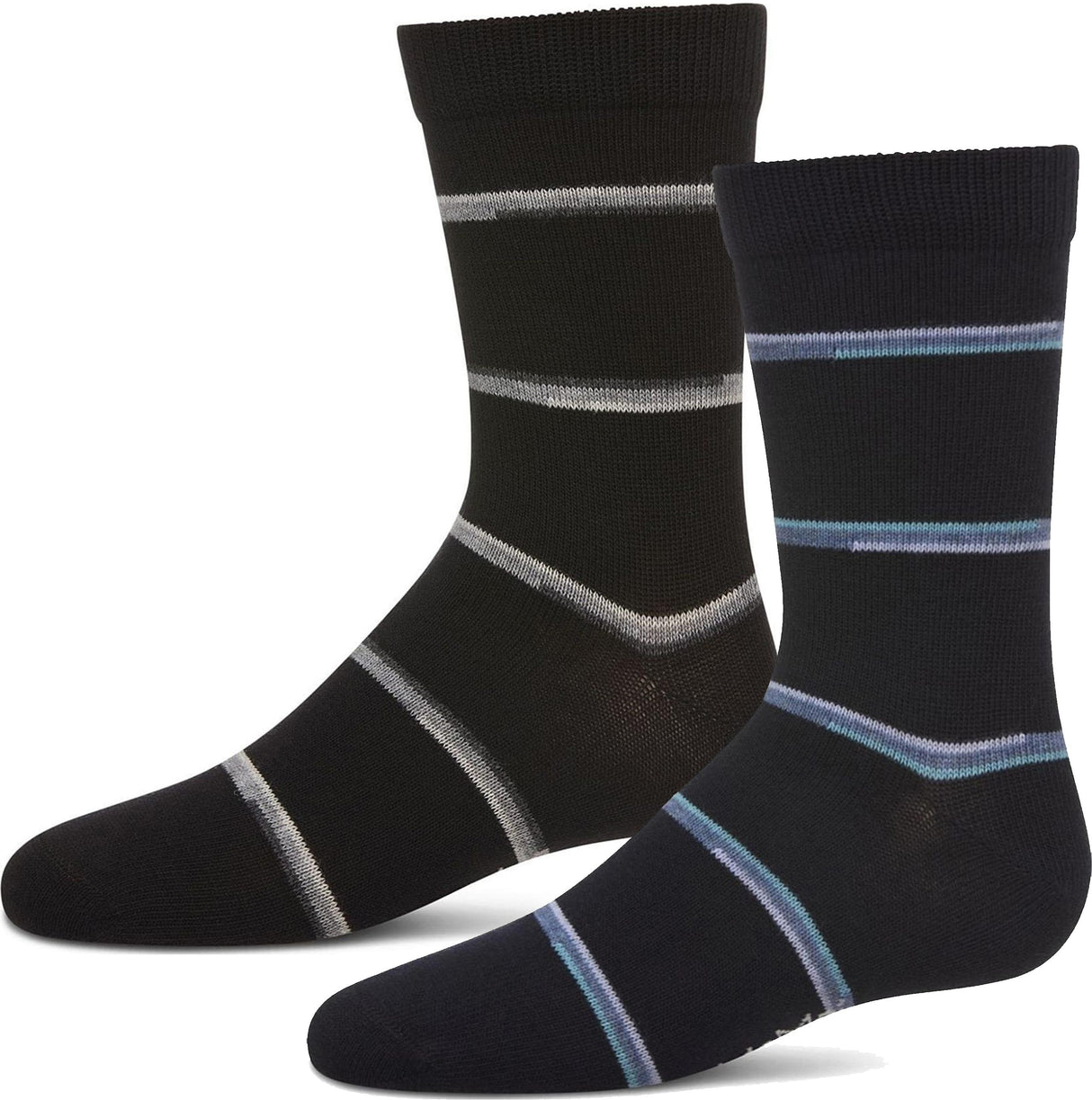 Memoi Boys Spacedye Stripe Crew Dress Socks - MK-159
