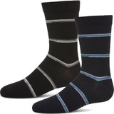 Memoi Boys Spacedye Stripe Crew Dress Socks - MK-159