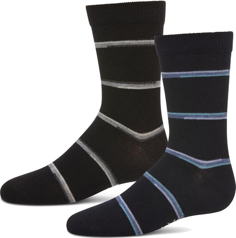 Memoi Boys Spacedye Stripe Crew Dress Socks - MK-159