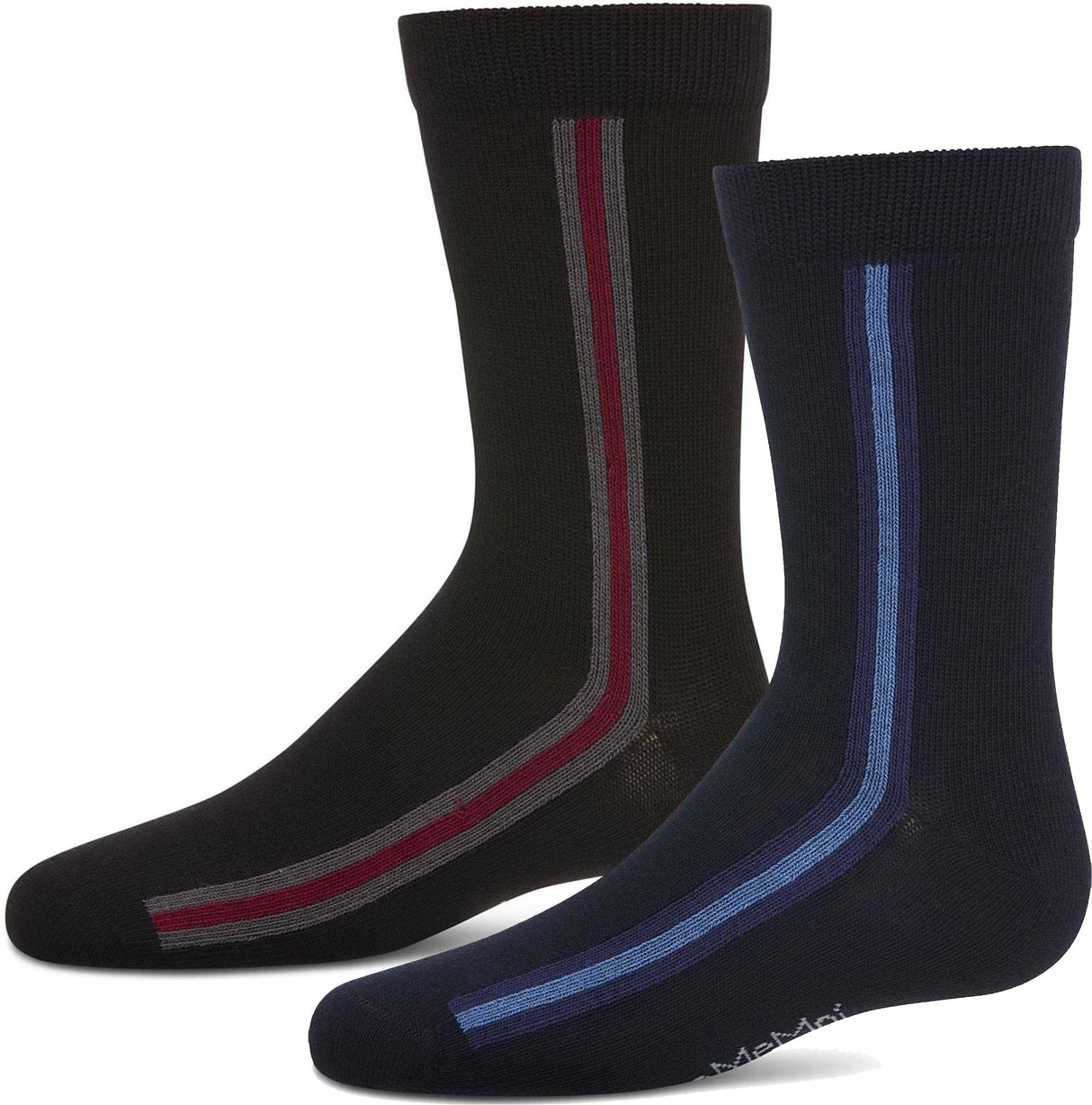 Memoi Boys Side Stripe Crew Dress Socks - MK-160