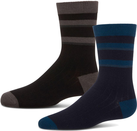 Memoi Boys Top Tonal Stripe Crew Dress Socks - MK-190