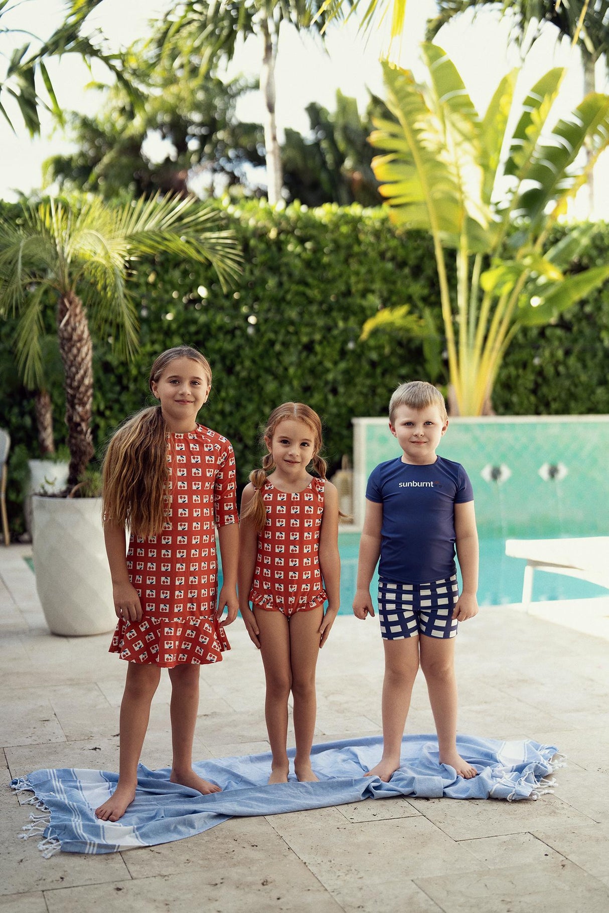 Sunburnt Girls Checked Bathing Suit - SB6CY3010