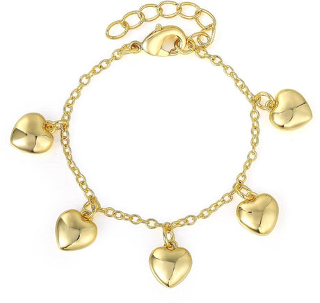 Tiny Gem Girls Hanging Hearts Bracelet - TG1013