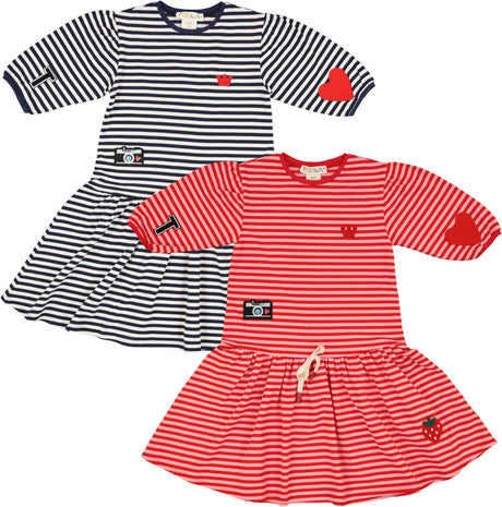 Teela Girls Stripe Applique Dress - 20-060