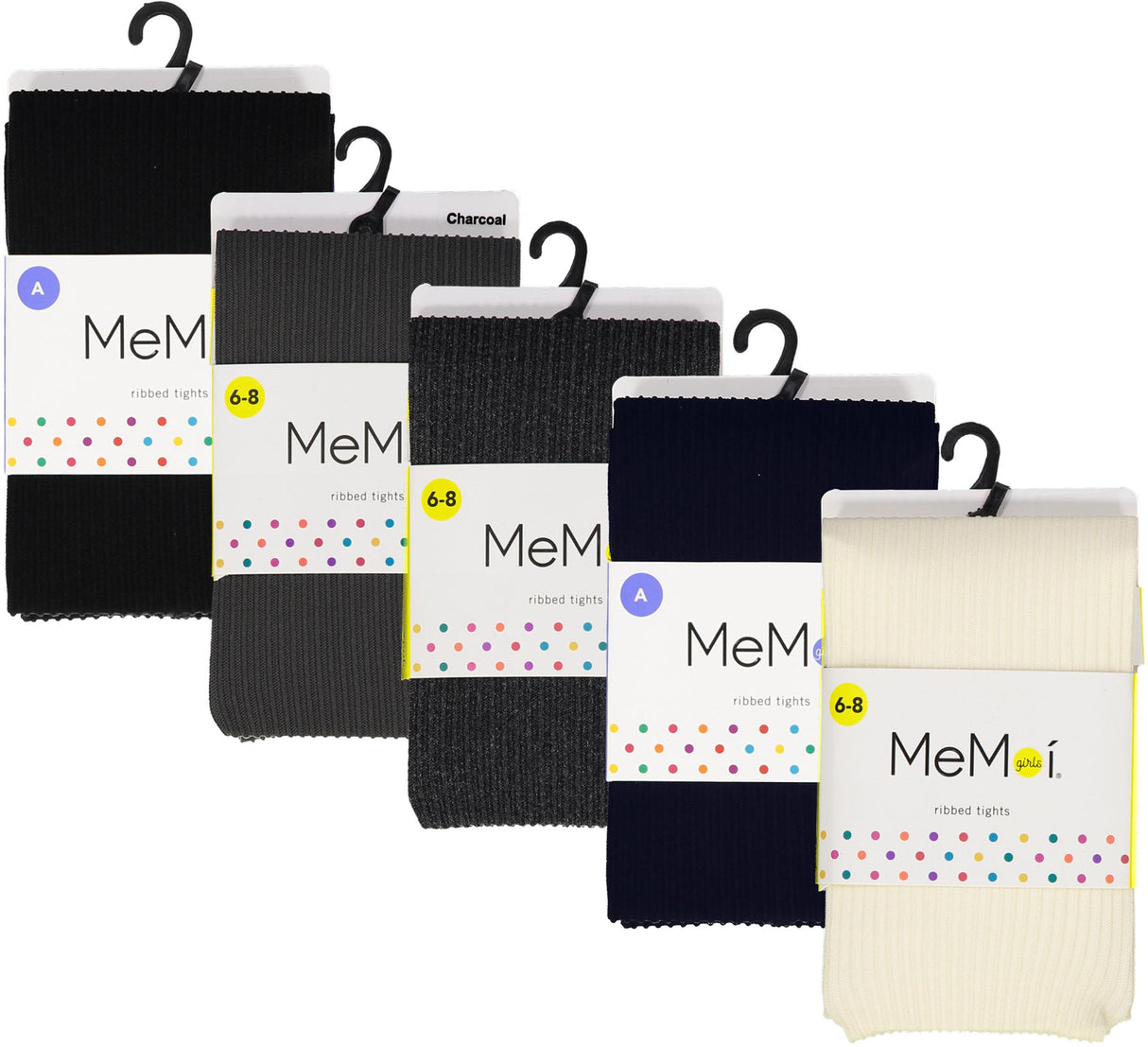 Memoi Girls Ribbed Opaque Tights - MK-209