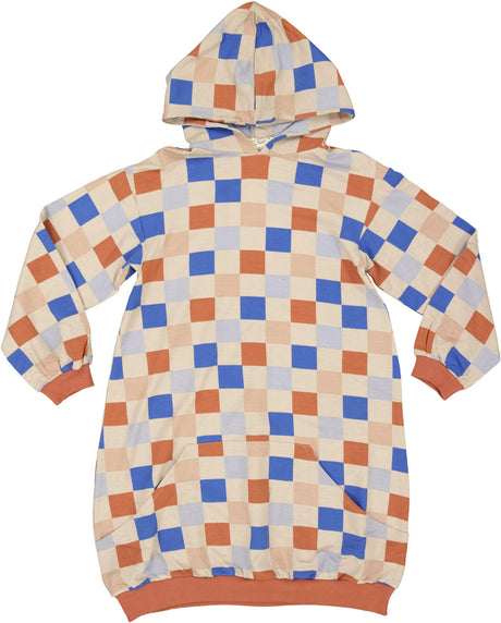 Teela Girls Pocket Checkerboard Hoodie Dress - 17-004