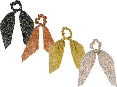 Keshet Floral Scrunchy with Tails - S2559