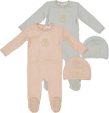 Charlotte & George Baby Boys Girls Velour Stretchie & Beanie Set - WB4CP7005