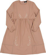 Space Gray Girls Embroidered Dress - WB4CY2407D