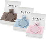 Bleu La La Baby Boys Girls Knit Blanket & Lovey Gift Box Set - BKT-LVY-GS-BR